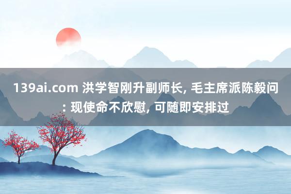139ai.com 洪学智刚升副师长， 毛主席派陈毅问: 现使命不欣慰， 可随即安排过