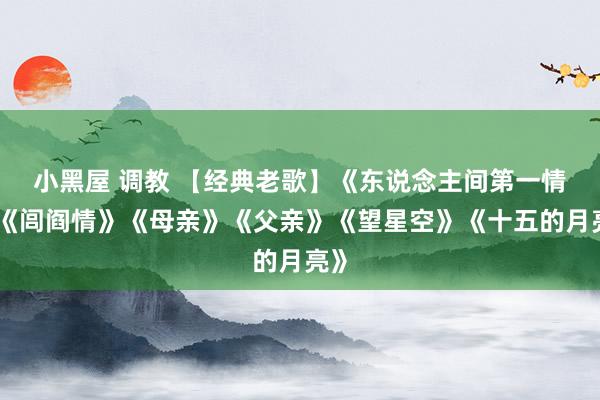 小黑屋 调教 【经典老歌】《东说念主间第一情》《闾阎情》《母亲》《父亲》《望星空》《十五的月亮》