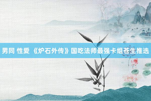 男同 性愛 《炉石外传》国吃法师最强卡组苍生推选